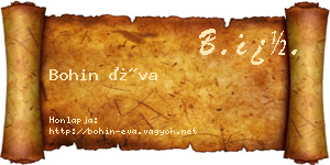 Bohin Éva névjegykártya